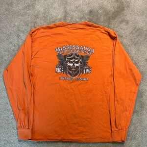 Hardly Davidson Double Sided Long Sleeve Shirt Size Large Y2K Motorcycle